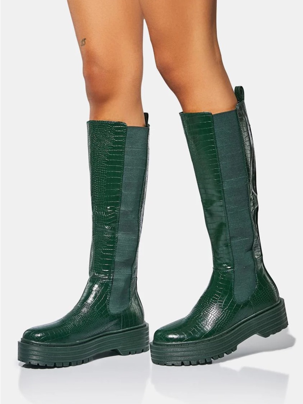 AZALEA WANG Dolls Kill Can’t Rain On Me Platform Vegan Leather Crocodile Boots